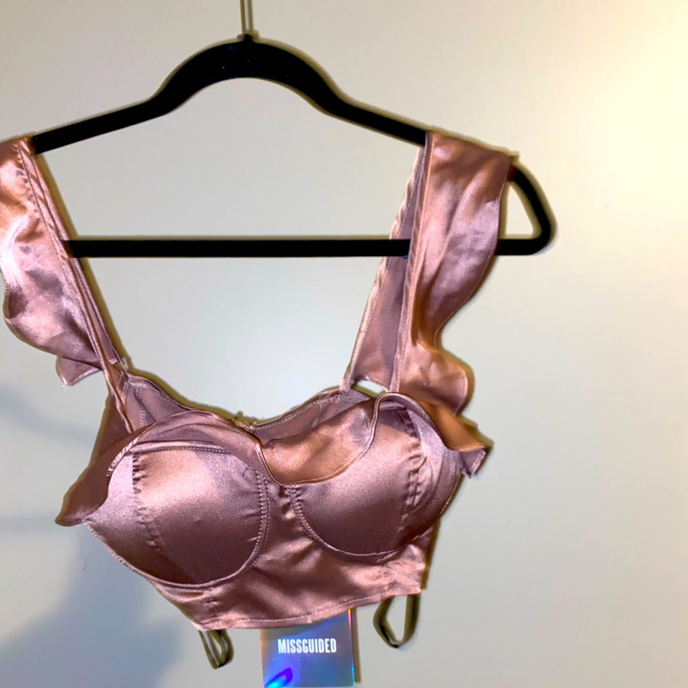 Cute Missguided Satin Muave Bralette Top 🤍